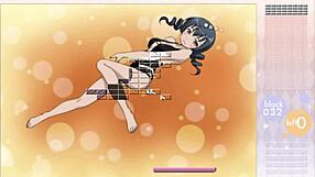 Makishima saori rips clothes in striptease during arkanoid gameplay!