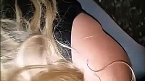 Cumshot on bbw's huge tits during blowjob