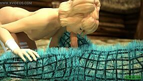 wow, blonde in 3d sex riding cowgirl with blowjob and fucking!