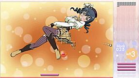 Makishima saori rips clothes in striptease during arkanoid gameplay!