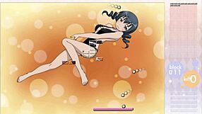 Makishima saori rips clothes in striptease during arkanoid gameplay!