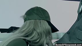 Hot soldier ciara bugatti interrogates suspect.