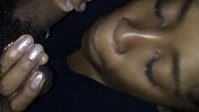 giving head to a big black cock monster