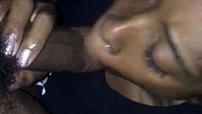 giving head to a big black cock monster