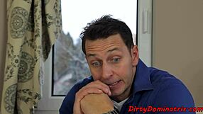 This european babe is chilling on the bed, dominating herself with some cucumber play and bondage fun.