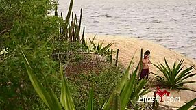 Black beach babes are rough in the blowjob