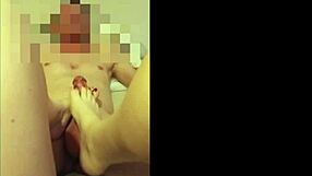 Sexy hot milf delivers intense footjob to cum!