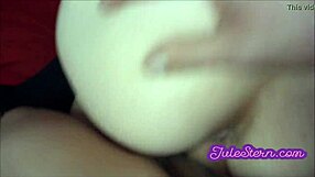 Blonde teen 18+ quickie cumshot on big tits