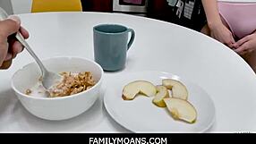Hey, check out this breakfast scene with stepdaddy and stepdaughter!