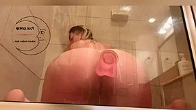 In the shower, her pussy drips from intense anal play
