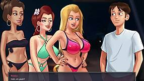 Hot thick girlfriend gets massaged and ridden by friends!