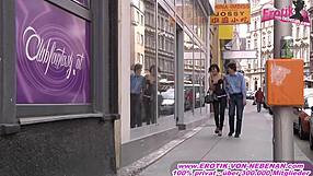 German Brunette Hooker Joins Client in Adult Cinema