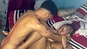 Cuffed Ebony Slut Fucked Hard Until She Squirts with Creampie