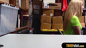 Blonde Thief Teen 18+ Endures Rough Fucking from Behind!