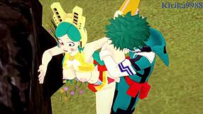 shino sosaki and tomoko shiretoko with izuku midoriya in wild hentai creampie.