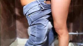 Sexy Girl Fucked Hard in Bathroom, Pussy Squirts Cum