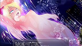 In this anime hentai game, the girl feels exposed and vulnerable in part 5 of exposing play