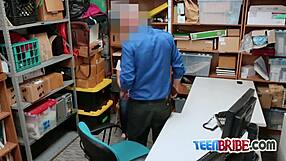 raven gets her cunt hammered by horny officers big cock at work