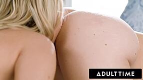 Velký prdel blondýnky Vic a Blake Blossom si třou klítory s Kenzie Taylor v trojce