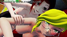 Ruby and Glinda clash in a wild RWBY 3D cartoon futanari showdown.