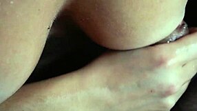 Milf teases with her tits to get covered in cum