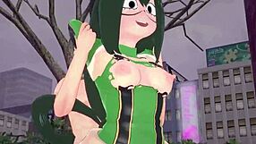 The scenario she come across in the park in the short anime series Boku no Hero seen from Tsuyu Asui’s point of view