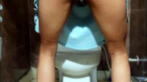 Sexy Girl Fucked Hard in Bathroom, Pussy Squirts Cum