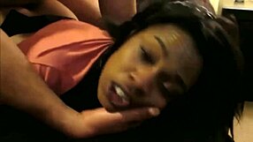 Mr plus 1 adjusts attitude of ebony teen MissCaramelMinxxx with rough BDSM