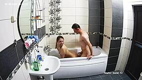 Hot Couple Has Hardcore Action At Bathroom