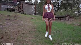 Damn, this innocent student begs for throat and pussy pounding!