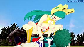 shino sosaki and tomoko shiretoko with izuku midoriya in wild hentai creampie.