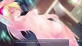 In this anime hentai game, the girl feels exposed and vulnerable in part 5 of exposing play