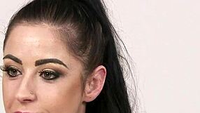 spicy sex kitten getting cum shot on her face, swallowing all the jizm