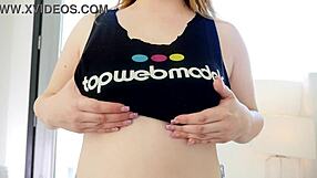 Taylor Tender, the cute big-titted cutie, swallows cum in pov