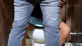 Sexy Girl Fucked Hard in Bathroom, Pussy Squirts Cum