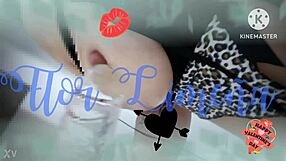 Peruvian Babe's Oiled Boobs and Dildo Play in Bath as Love Gift