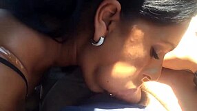 brunette hot wife sucking big dick in car