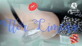 Peruvian Babe's Oiled Boobs and Dildo Play in Bath as Love Gift