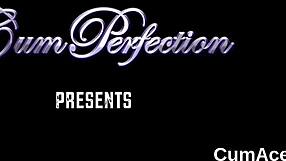 i watched this stunner take a huge cum load on her face and lick it all up