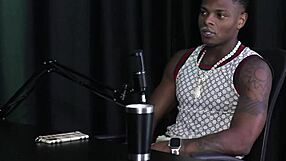 will mastro flashes in sheer red lingerie for the group.