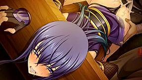 Anime bondage v dungeonu s těsnými pouty a temnou atmosférou