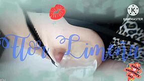 Peruvian Babe's Oiled Boobs and Dildo Play in Bath as Love Gift