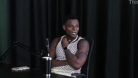 will mastro flashes in sheer red lingerie for the group.