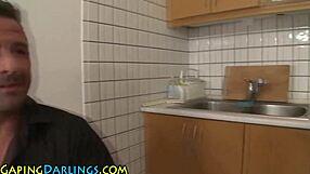 Big Booty Babe Licks Fresh Cum Off