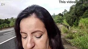 Risky street sex with blowjob and big ass fucking!