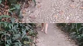 Naughty public masturbation in sao paulo park!