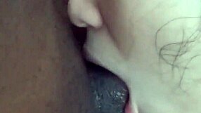 Throat slave eva yi inhales black dick