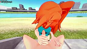 Itsuka Kendo gives a blowjob in Boku no Hero POV scene.