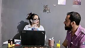 Latina MILF Brunette Takes Monster Cock Sucking