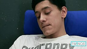 dark haired gay teen logan jerks off massive cock